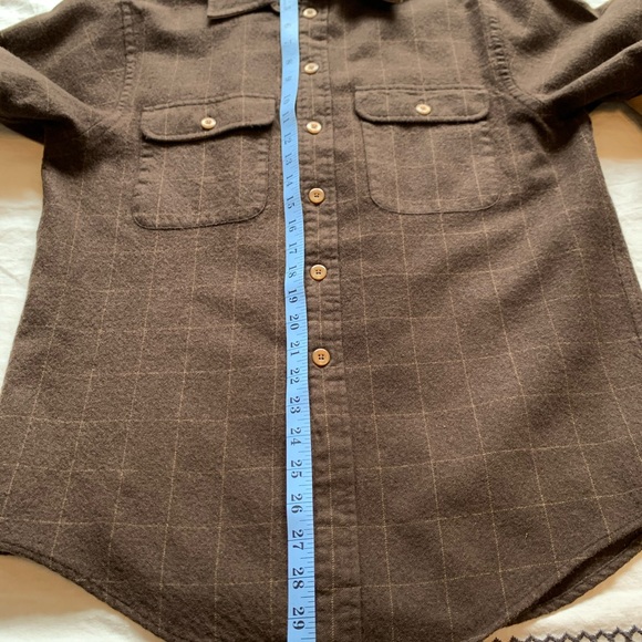 Turnbury 100% Wool Brown Plaid Shirt M - Picture 7 of 8